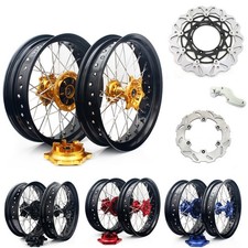 17" Supermoto Wheels Gold Cush Drive Disks Kit For Suzuki DR-Z 400 S E 2000-2007
