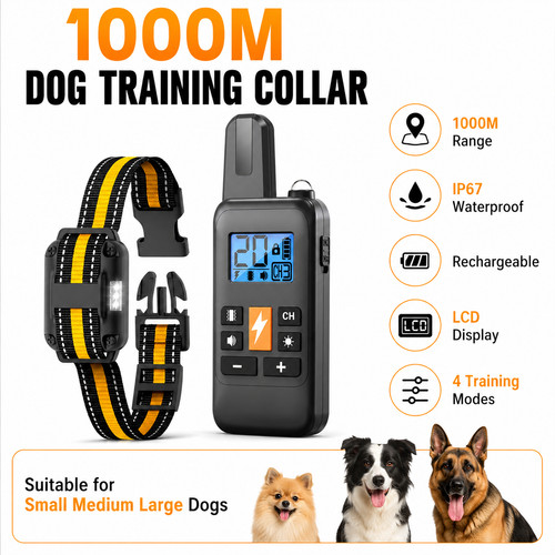 Dog training collar 1000m ip67 - training,