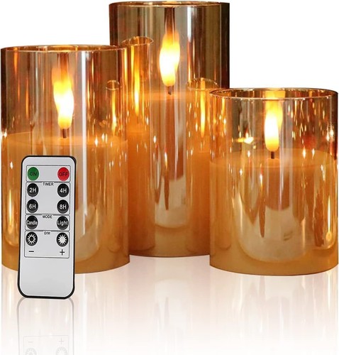 Pack glass candles - glass, led