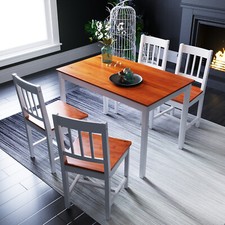 Home Dining Table and Chairs Bench Rectangular Honey Kitchen Furniture