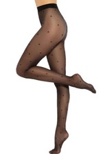 Women's 20 Denier Shiny Star Patterned Sheer Tights, Gatta Silver Party
