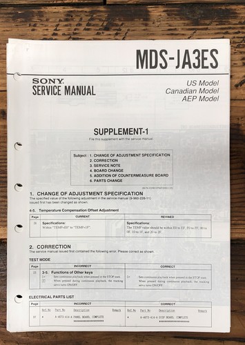 Sony mds ja3es minidisc - sony, mds-ja3es