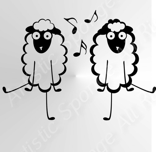 Dancing sheep reusable stencil - sheep,