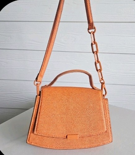 Zara orange faux - zara, leather