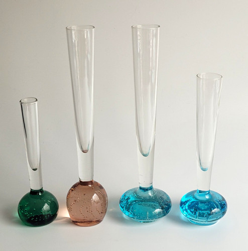 Vintage mcm bubble base glass - base,