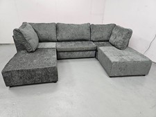 Grey Fabric U Shape Static Corner Sofa