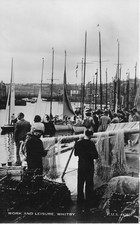 Postcard North Yorkshire Whitby Harbour Fishermen Net Bridge FMS Sutcliffe photo