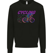 Funky Cycling Cyclist Bicycle Bike Cycle Mens Sweatshirt Jumper
