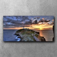South Stack Lighthouse Sunset 120x60 Canvas Home Ready To Hang Decor Print