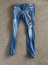 Hollister men’s blue Extreme ripped Skinny Jeans 32X32