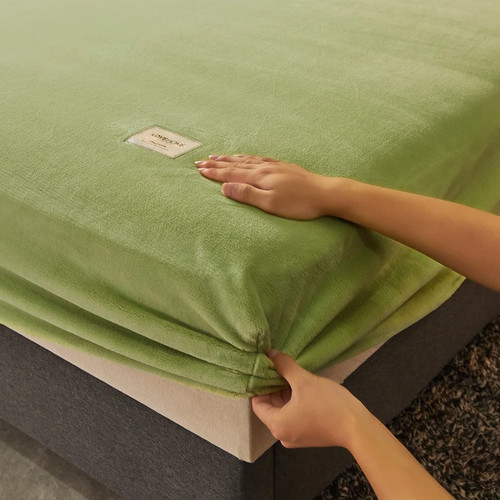 Thick velvet fitted sheet soft - fitted,