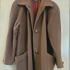vintage Lampert lambswool,UK 20, Brown mid length Coat Collared Button up lined
