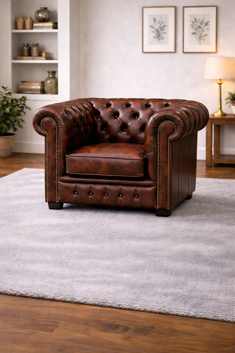 Antique chesterfield armchair - antique,