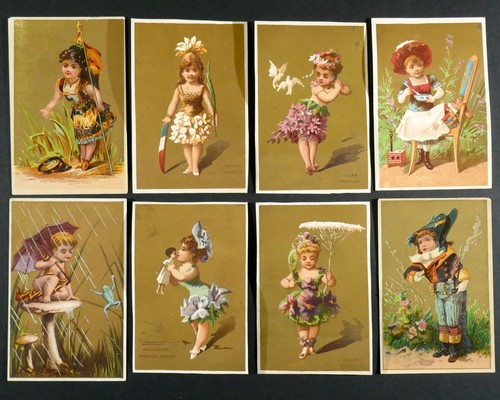 Antique french cards scraps - cards,