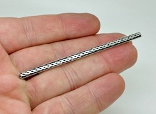 Antique Victorian Scottish Sterling Silver Celtic Knot Long Bar Brooch Kilt Pin