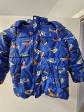 Joules Boys Raincoat Marine Blue Animal Heroes Size 7yrs Zip Off Arms & Hood 