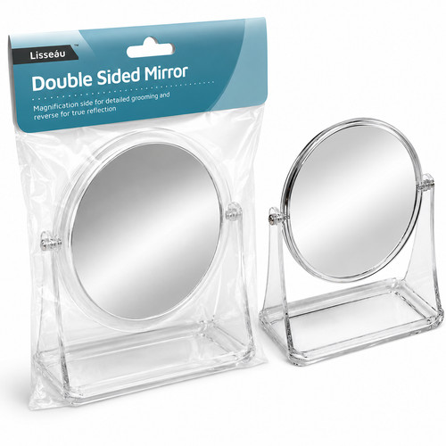 Round bathroom travel mirror - round,