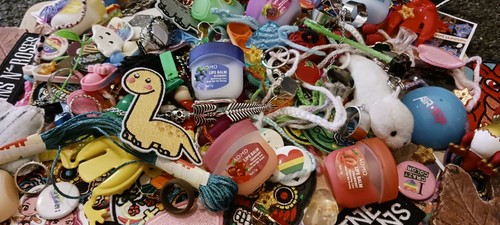 Mystery bags with stickers - with,