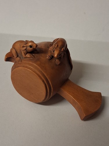 Boxwood hand carved - mouse, rats