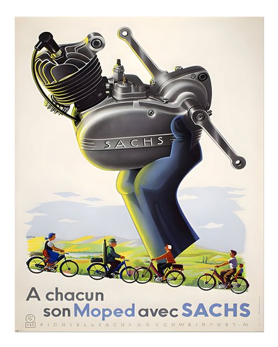 Vintage style moped poster - vintage,