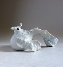 Rosmary Wren Studio Pottery White Porcelain Bird Figure Sculpture.