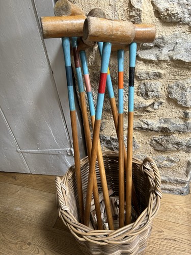 Vintage croquet mallets can - croquet,
