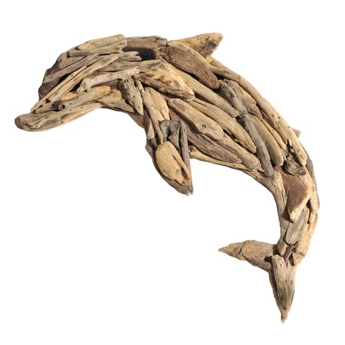 Dolphin wall art - art, driftwood