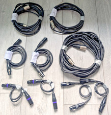 JOB LOT 9x DMX Lighting XLR Signal Cable Lead Microphone DJ Disco Band Lighting