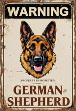 Warning  German Shepherd Security metal sign, German Shepherd Security Plaque