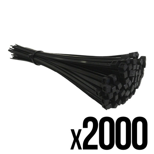 Black cable ties - black, 300mm