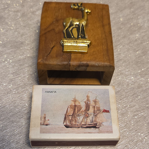 Antique wooden match striker - antique,