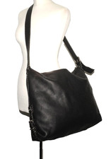 FENDI SELLERIA HAND MADE IN ITALY DARK BROWN SHOULDER BAG BLACK