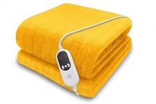 Heated Electric Throw Blanket Grey Fleece 160x120cm Sofa Bed Purus Premium New