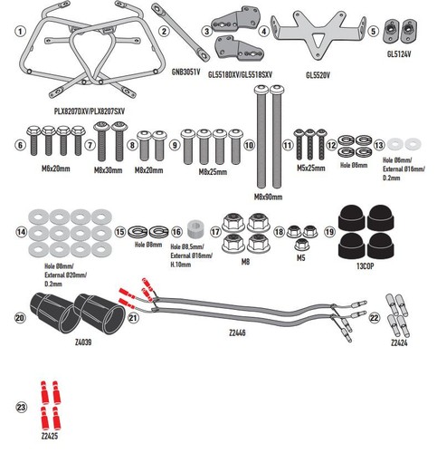 Givi plx8207 luggage rack kit - plx8207,