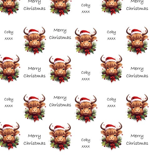 Christmas highland cow calf - highland,
