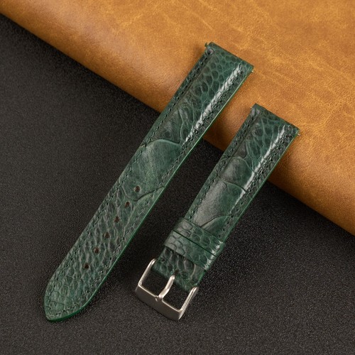 Green ostrich leg leather - leg,