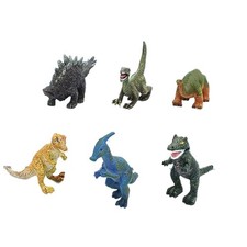 6  VINTAGE MINATURE CUTE DINOSAUR ANIMALS FIGURES FROM CHRISTMAS CRACKERS