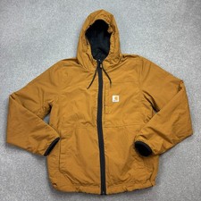 Carhartt Jacket Adult Small Brown Active Rain Defender Fleece Lined Hood Men