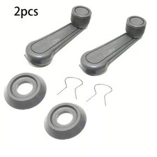 2 x Car Window Winder Crank Handles - Universal with spacer GREY