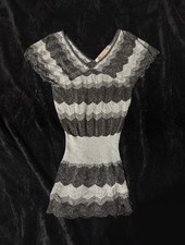 Vintage Grey Striped Sparkly