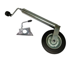 Heavy Duty Jockey Wheel & Clamp 48MM (Metal Rim Wind Up Handle Trailer Caravan)