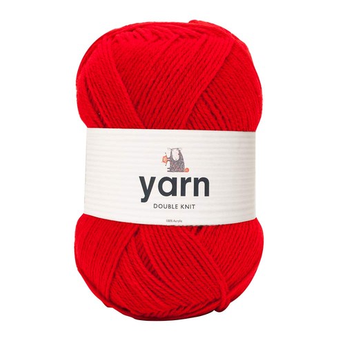 Red yarn 100g - red, wool
