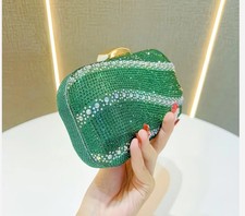 Emerald green crystal - green, clutch