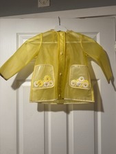 Marks & Spencer Yellow Daisy Raincoat – Age 2–3 Years – Retro PVC Mac