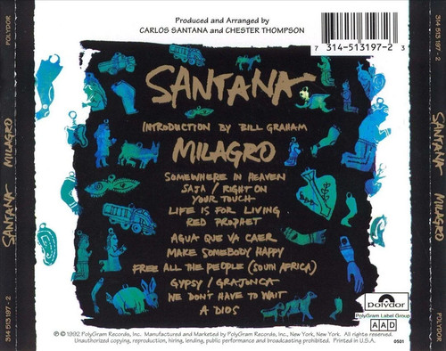 Santana milagro new - milagro, cd