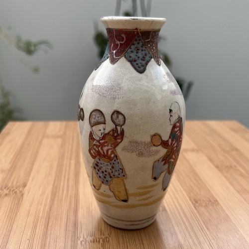Satsuma small bud vase antique - satsuma,