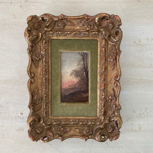 Antique original miniature oil - antique,