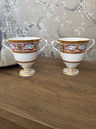Pair early derby vases - early,