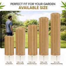 Natural bamboo slat fence - natural,