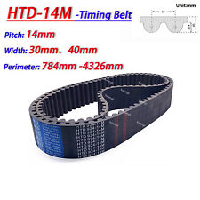 HTD-14M Timing Belts Close Loop Rubber CNC Synchronous Belt Width 30mm 40mm